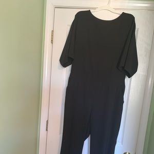 New York & Company Black Open back Jumpsuit XL